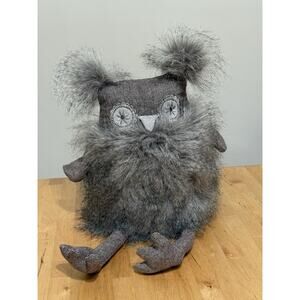 Baby & Child Restoration Hardware Plush Wooly Fuzzy Fluffy Gray Owl NWOT